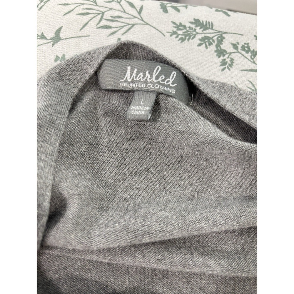 Marled Gray Cardigan Sweater Women's L Button Front Long Sleeve Soft Girl Preppy - Picture 7 of 10